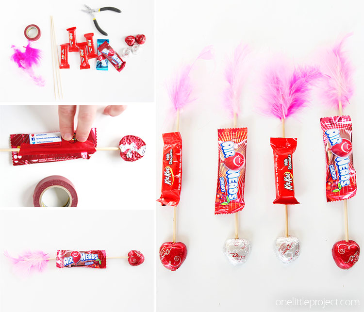 These Valentine's Day candy arrows are SO CUTE and they're super easy to make! What a fun treat to send to school on Valentine's Day or to give out to your coworkers!