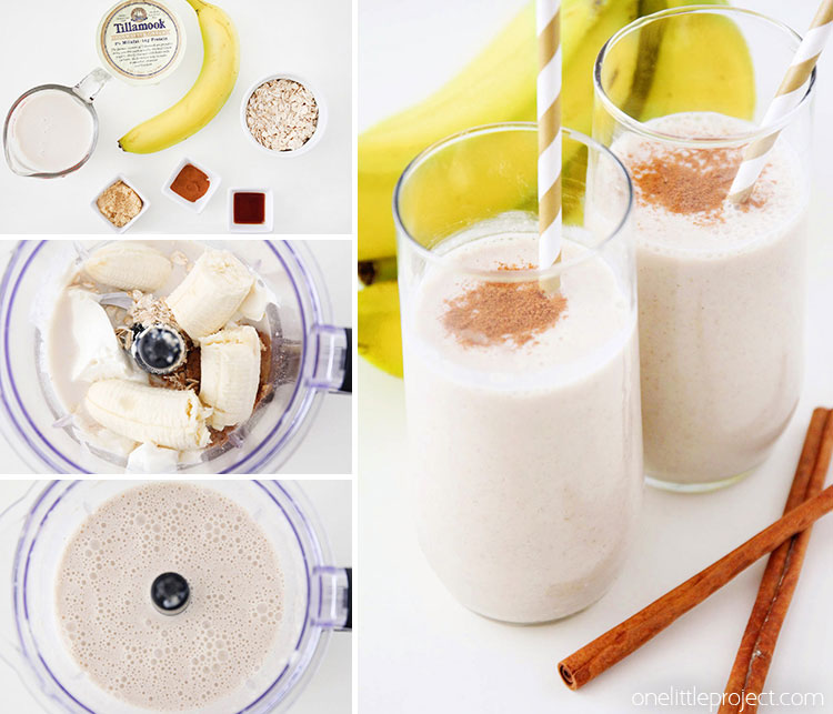 This cinnamon roll breakfast smoothie is SO GOOD and the perfect healthy way to start the day! It’s loaded with protein and fiber, and so delicious too! Yum!