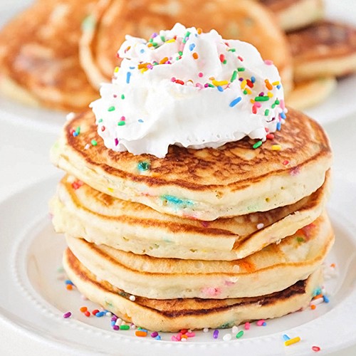 Funfetti Cake Batter Pancakes Recipe - One Little Project