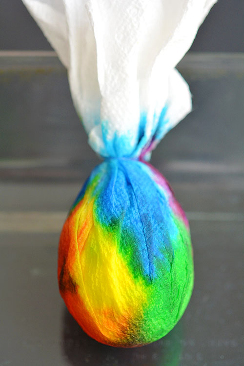 These tie dye Easter eggs are SO FUN and they're so simple to make! The colours are bright and beautiful and the eggs are completely safe to eat! 