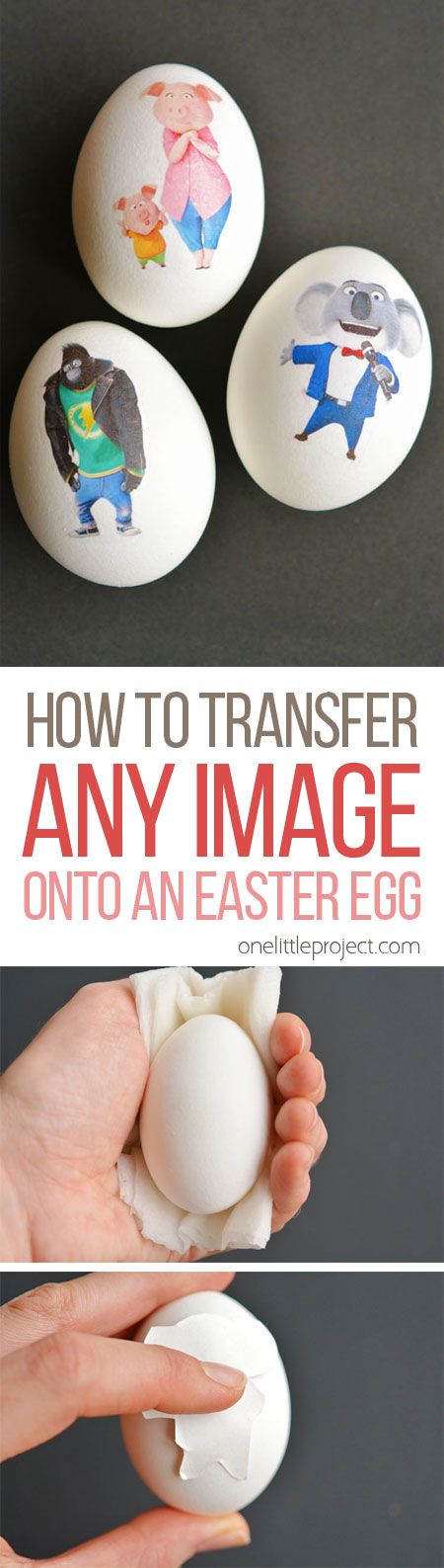 It's SO EASY to transfer any image onto an Easter egg! They end up looking bright and colourful and you can use any images you like! Such a fun project to try with your little ones this year!