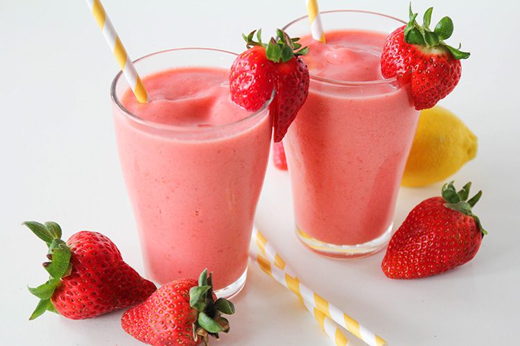 This delicious and refreshing strawberry lemonade smoothie has only three ingredients and is ready in less than five minutes!