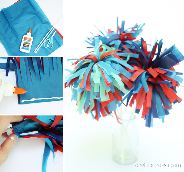 These tissue paper sparklers are SO FUN and and make the perfect summer centerpiece!