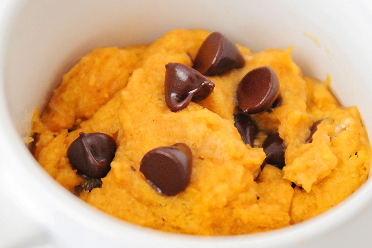 This ooey-gooey pumpkin chocolate chip mug cake tastes amazing, and is so light and fluffy! It tastes just like pumpkin bread, but it's ready in minutes!
