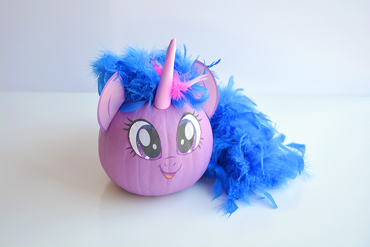 No-carve My Little Pony pumpkins with free printable face template