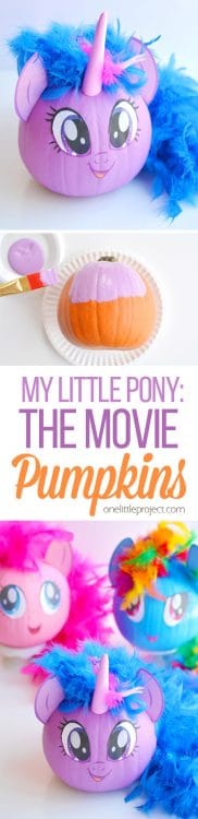 No-Carve My Little Pony Pumpkins with Free Printable Face Template