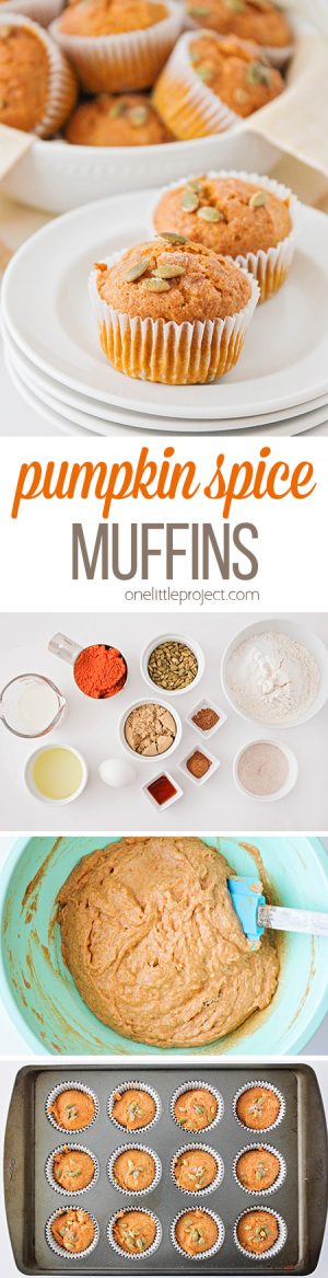 Pumpkin Spice Muffins - One Little Project