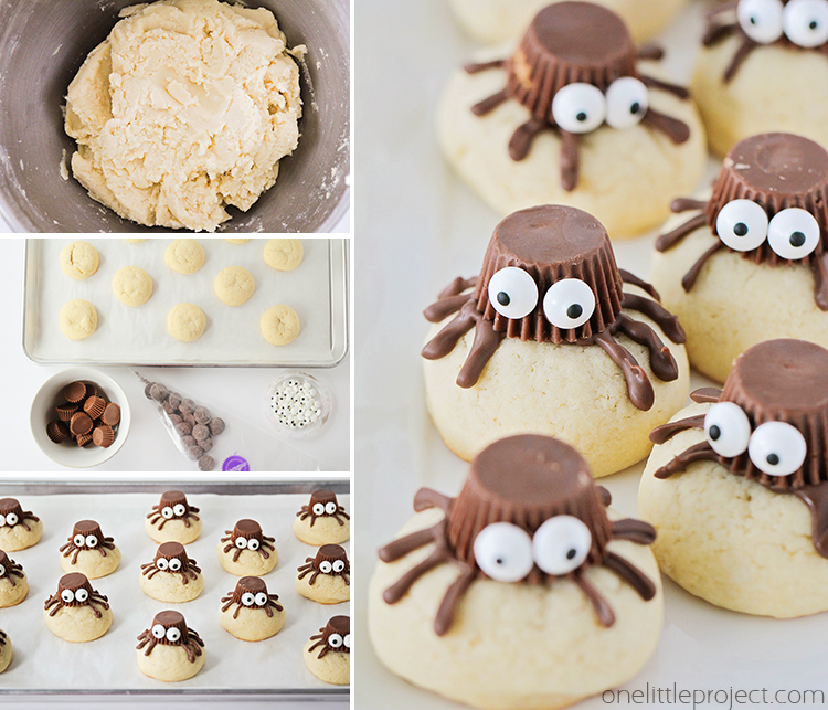These sugar cookie spiders are so adorable, and so easy to make! They're the perfect treat to make with the kids for Halloween!
