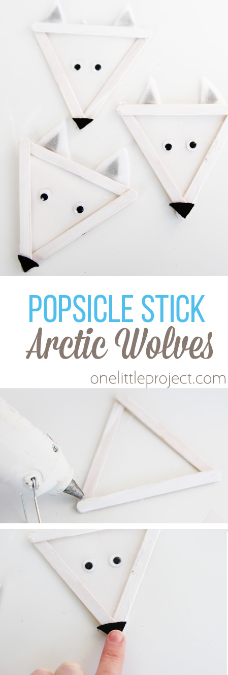 These arctic wolves are SO ADORABLE and easy to make. This is the perfect winter craft for kids!