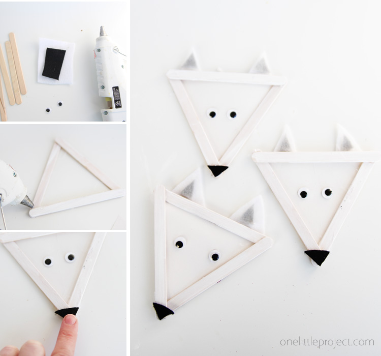 These arctic wolves are SO ADORABLE and easy to make. This is the perfect winter craft for kids!