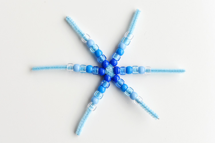 Beaded Pipe Cleaner Snowflakes - One Little Project
