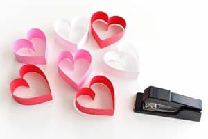 Stapled Paper Heart Wreath - One Little Project