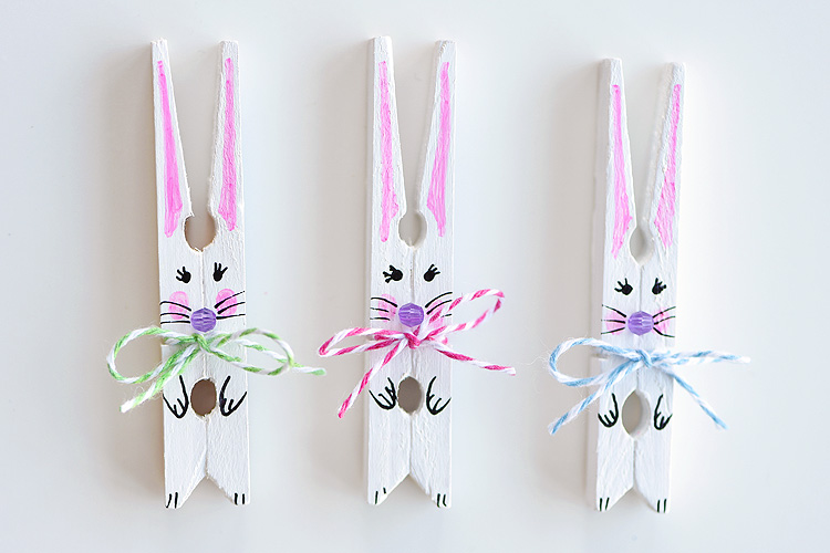 Easter Rabbit Bunny wooden Pegs for Easter craft projects or home decoration