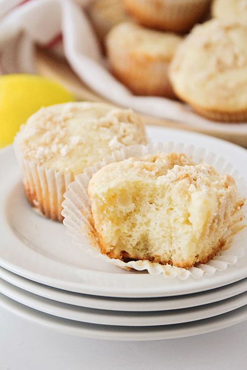 These light and tender lemon crumb muffins are perfectly sweet and have a bright lemon flavor. They start with a luscious lemon muffin base, then are topped by a buttery crumb topping that makes them incredibly delicious!
