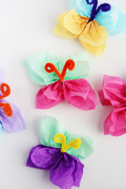 These adorable butterflies only require a couple of materials and would be the perfect spring decor for almost any occasion! 