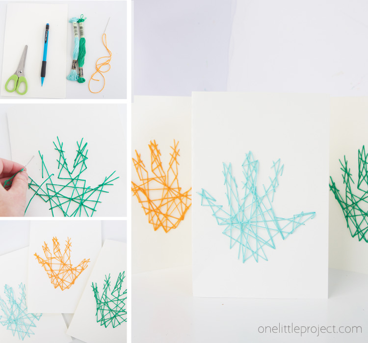 These handprint string art cards are so perfect for Mother's Day or Father's Day! You will want to make this adorable keepsake craft this year!