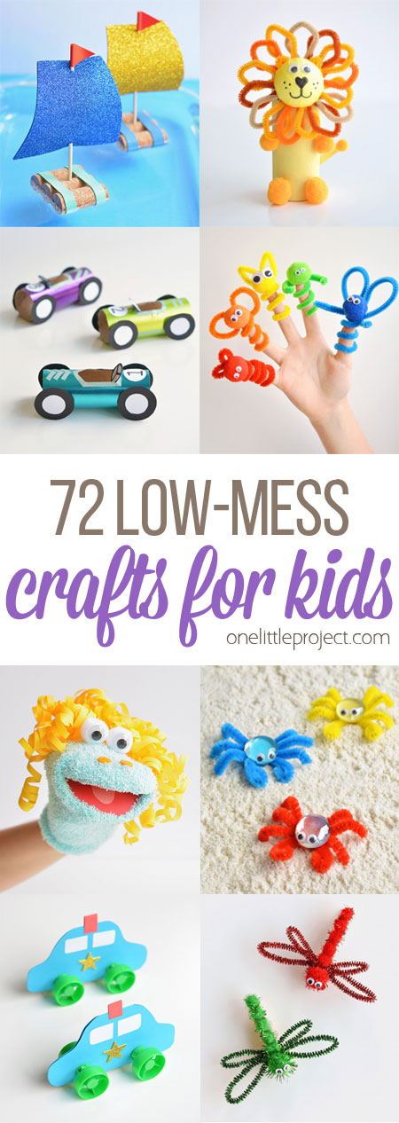 Low-Mess Crafts for Kids is packed with super fun, easy, and low mess kids craft ideas! Kids will have a blast building hilarious puppets, boats that float in water, light up fairy houses, sparkling fireflies, and more. With tons of step-by-step pictures, kids of any age can create something they can be proud of.