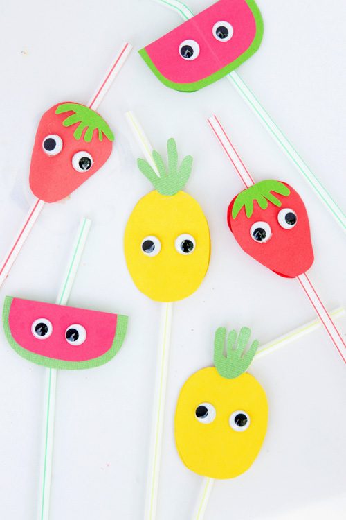 Summer Crafts – Fruit Straw Toppers