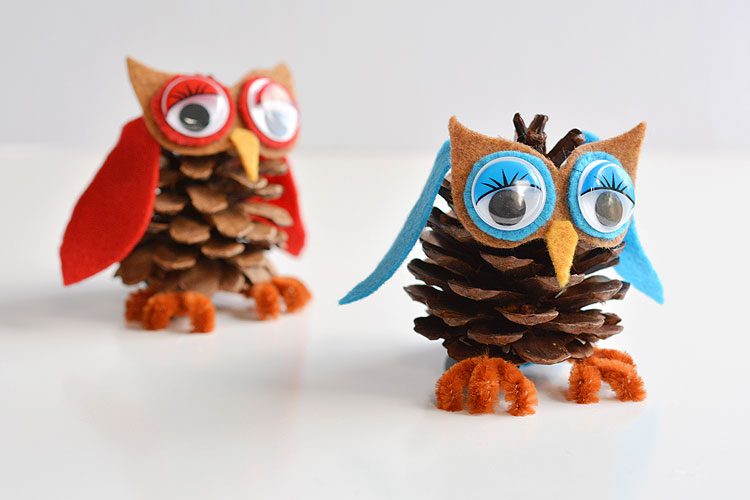 How to Make Pinecone Owls