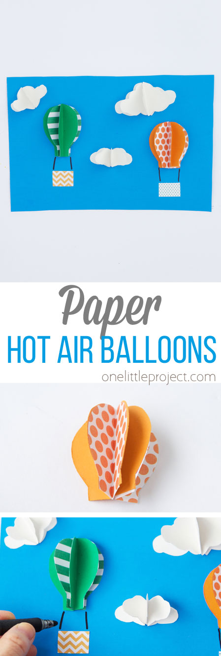These 3D paper hot air balloons are SO adorable and easy to make! You will love turning this into a handmade paper card that is sure to impress anyone!