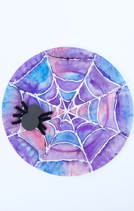 Easy Halloween Crafts - Watercolor Spider Web
