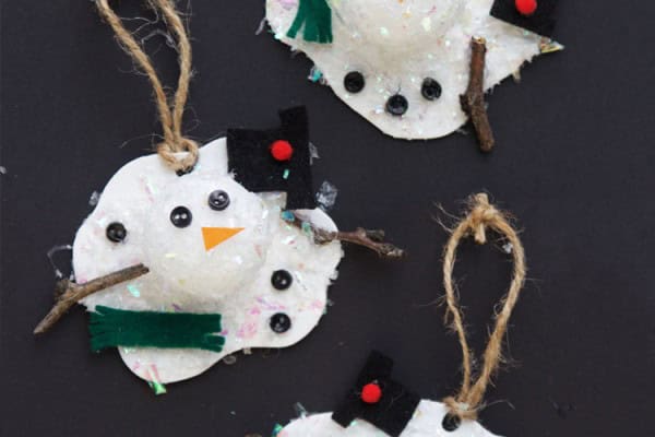 Melted Snowman Ornaments - One Little Project