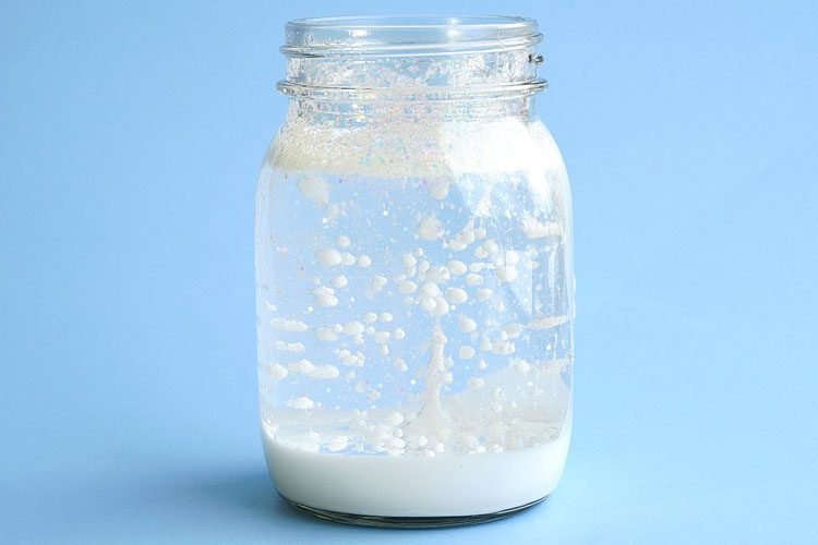 Snowstorm in a jar science experiment