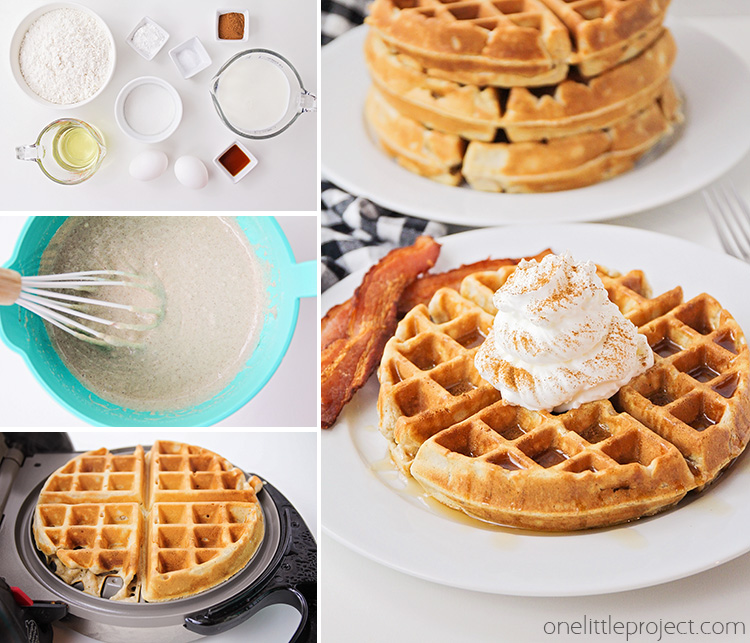Cinnamon Waffles Easy And Delicious One Little Project