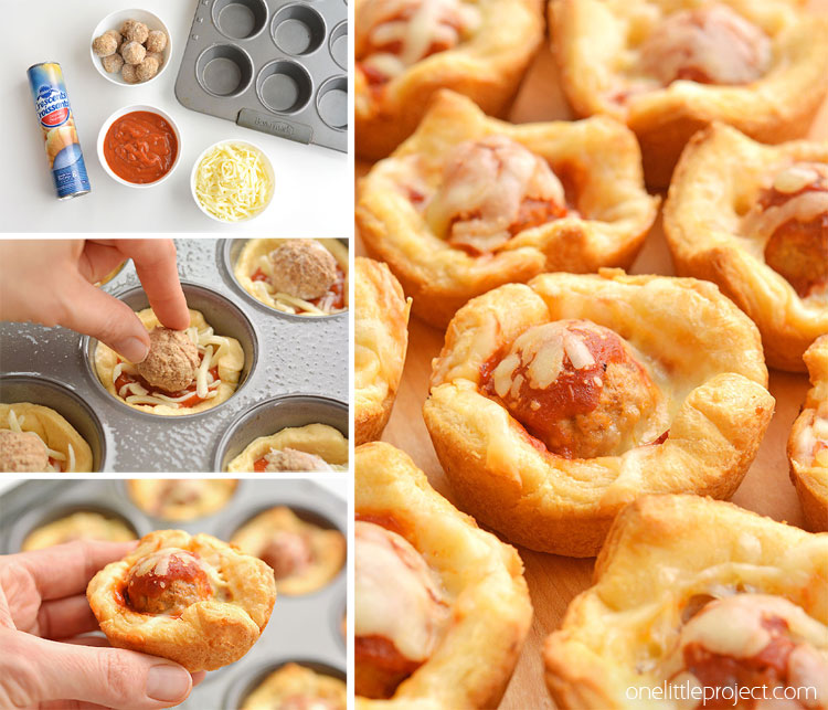 These meatball sub bites are sooooo good and they're crazy simple to make! They'd make an awesome appetizer (superbowl maybe?), or even just a different and fun lunch to switch things up a bit. I'm all about non-sandwich lunches and these taste amazing! This is a simple snack idea that you can make in less than 30 minutes with only 4 ingredients!