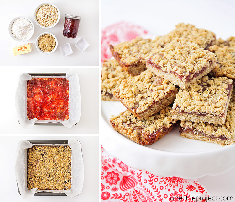 These sweet strawberry crumb bars are so delicious and easy to make! With a buttery oat crust and sweet strawberry filling, they are totally irresistible!