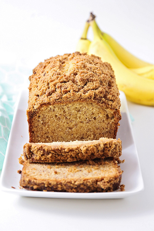 This delicious and flavorful cinnamon streusel banana bread has a light and tender texture, the perfect banana flavor, and a sweet cinnamon crunch!