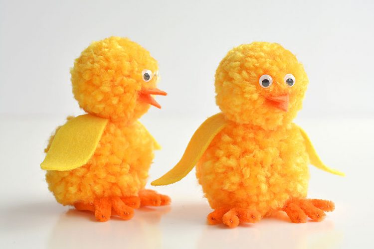 Two pom pom chicks