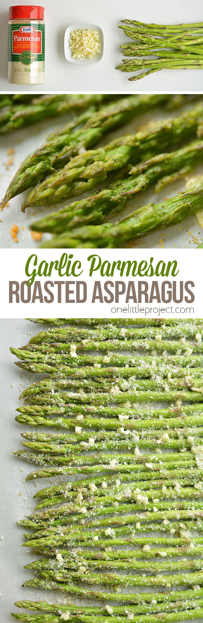 This garlic Parmesan roasted asparagus is SO GOOD and it's so simple to make! With only four ingredients you can make this easy side dish in 15 minutes! The garlic and Parmesan flavours taste amazing with the asparagus and go wonderfully with pasta or chicken dinners. This is such a great asparagus recipe and so delicious for spring and summer!