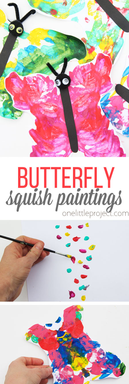 These butterfly squish paintings are easy for kids of all ages to make. This is a great craft for spring or Mother's Day!
