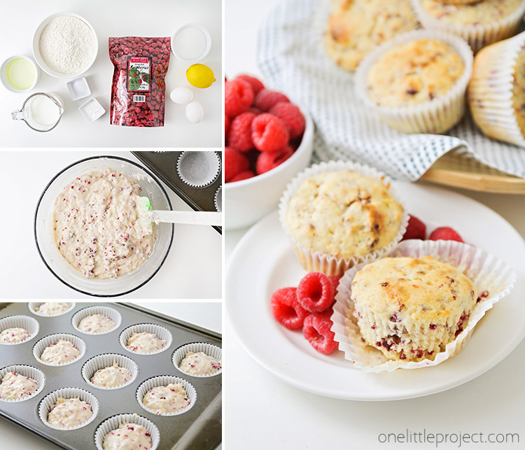 These tart and sweet raspberry lemon muffins are so delicious and flavorful! They're perfect for breakfast or snacking, and take just 30 minutes to make!