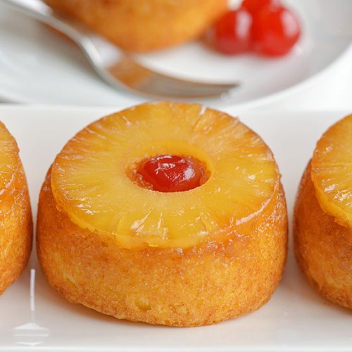 Mini Pineapple Upside Down Cakes - One Little Project