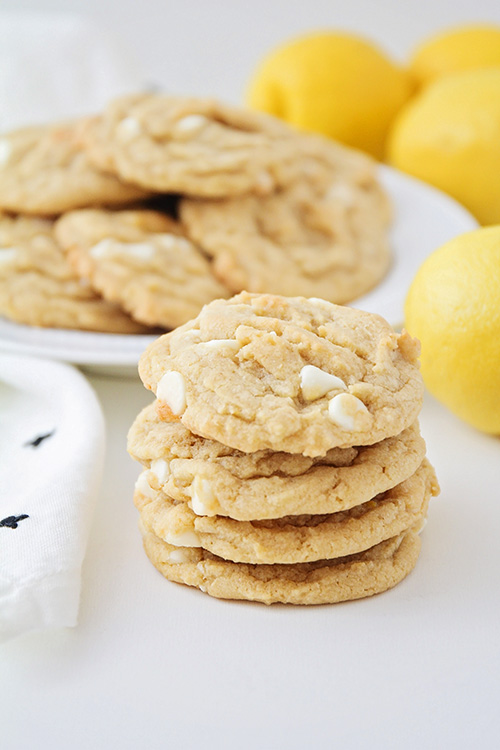 These lemon white chocolate cookies are a fun and delicious twist on classic chocolate chip cookies! They're so soft and chewy, with a sweet lemon flavor!