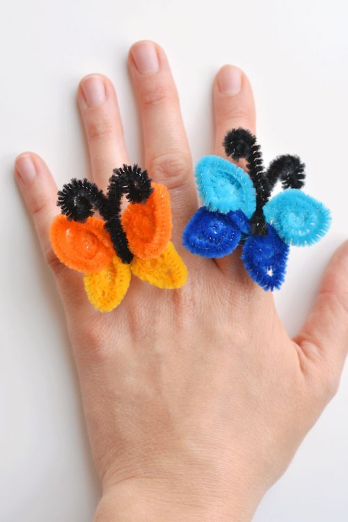 Summer Craft – Pipe Cleaner Butterfly Rings