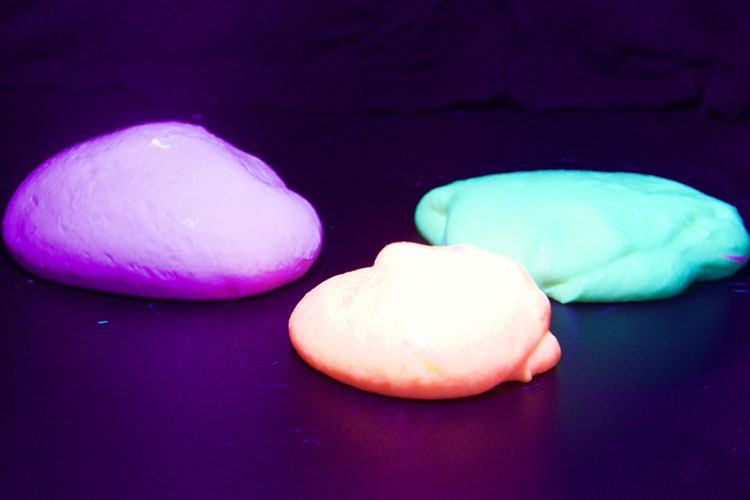 Fluffy slime that glows in the dark