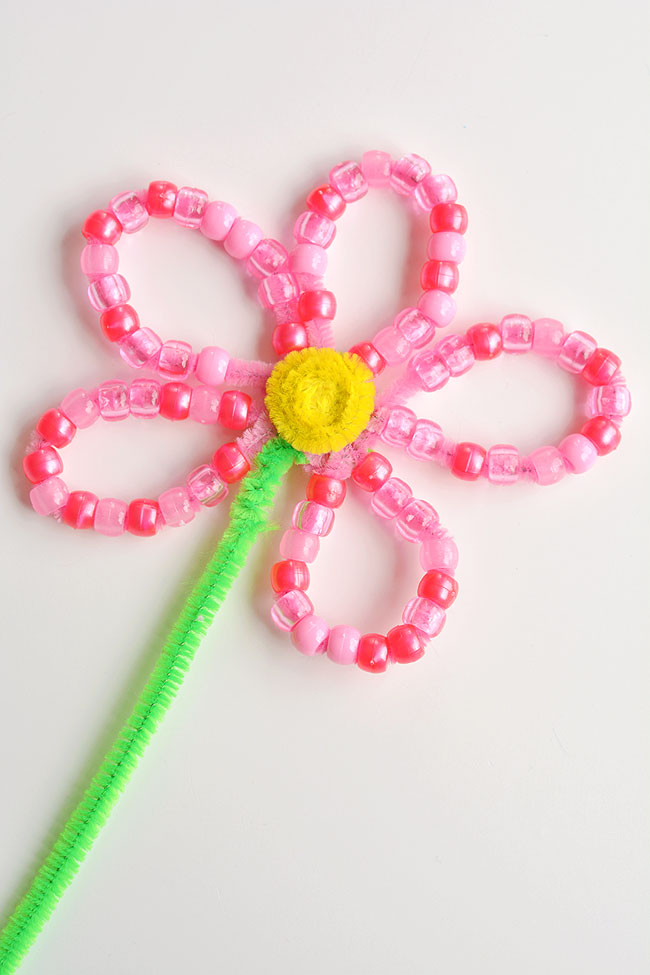 BEADED PIPE CLEANER FLOWERS - so - One Little Project