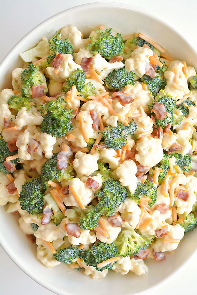 Broccoli cauliflower salad