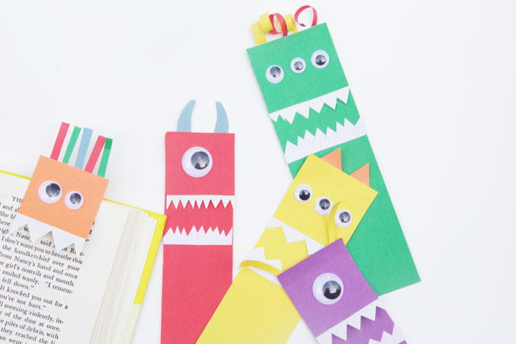 Diy Paper Monster Bookmarks One