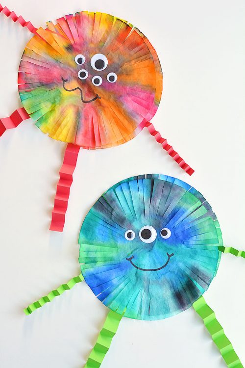 Halloween Crafts for Kids - Coffee Filter Monsters