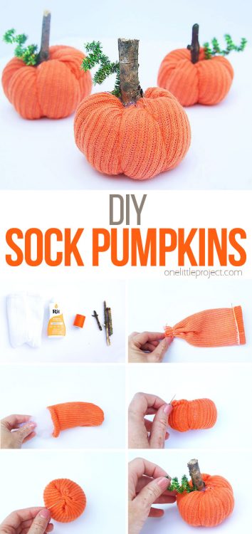 how to make pumpkins out of socks