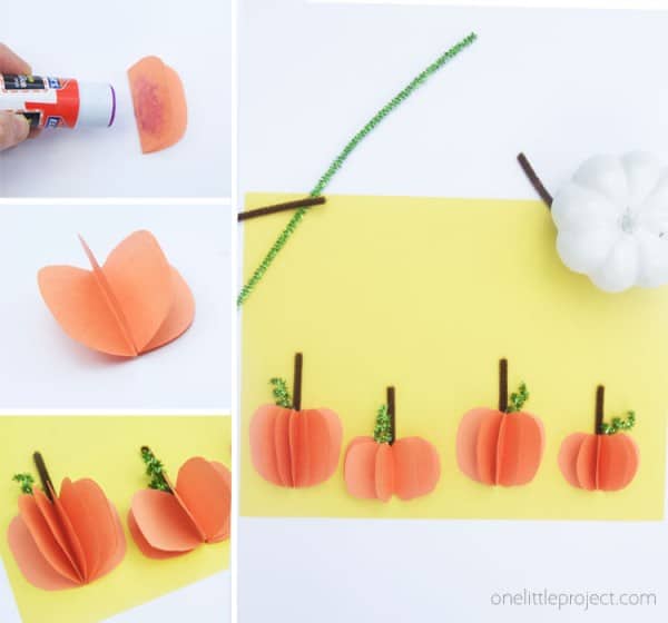 Paper Pumpkin Craft | How to Make 3D Paper Pumpkins