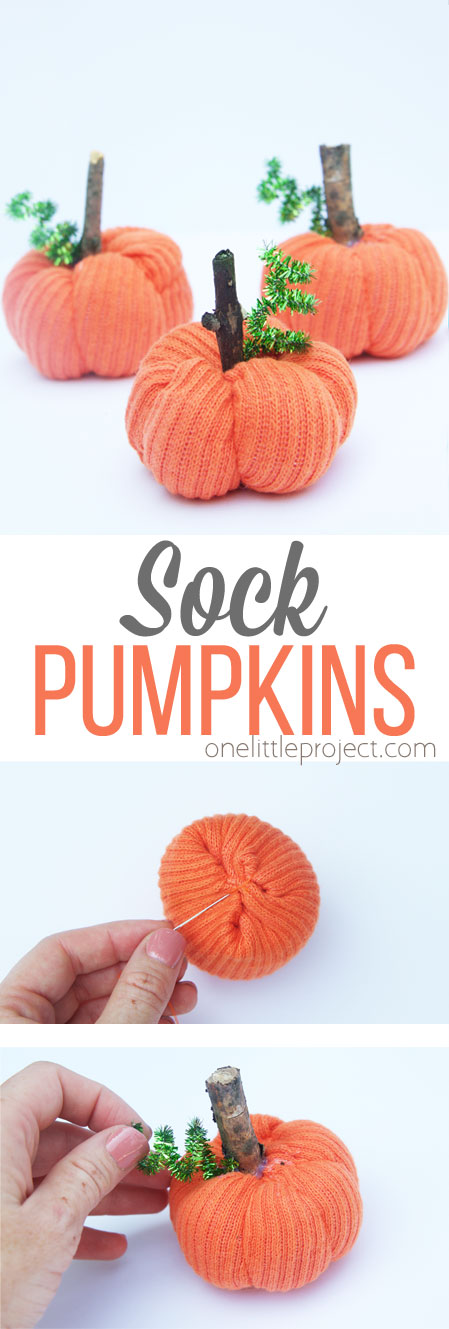 diy pumpkin made from socks
