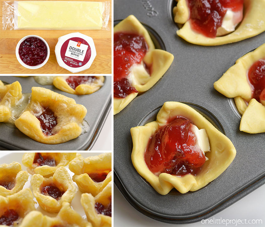 These cranberry brie bites taste SO GOOD and you only need 3 ingredients to make them! This is such an easy appetizer recipe and a great way to use leftover cranberry sauce! In less than 30 minutes you can make a delicious holiday appetizer - who can resist gooey, melty cheese!? They're perfect for Christmas parties, Thanksgiving, or any time of the year! 