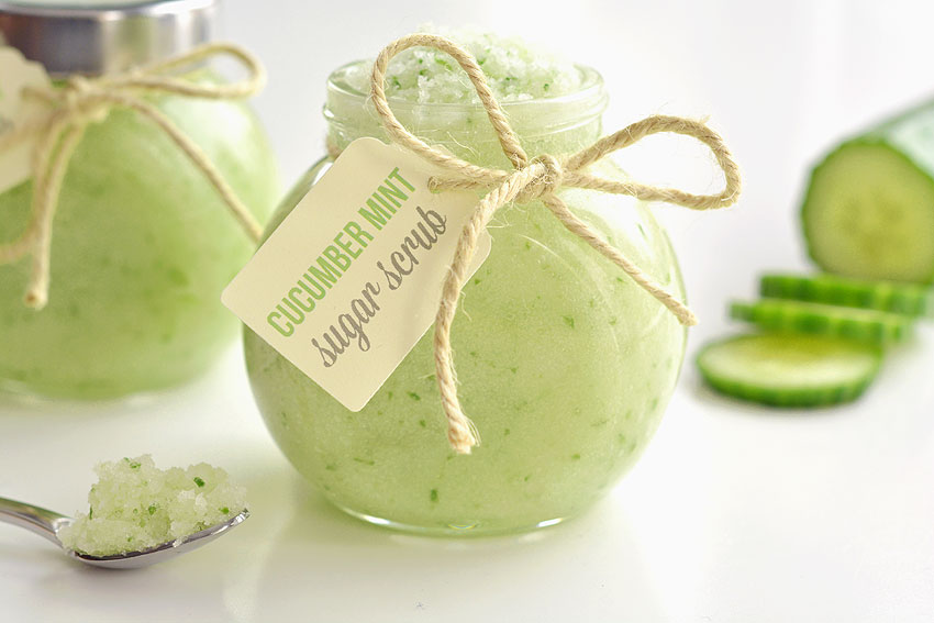 How to Make Cucumber Mint Sugar Scrub