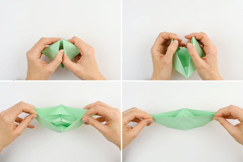How to make a paper boat - step 12