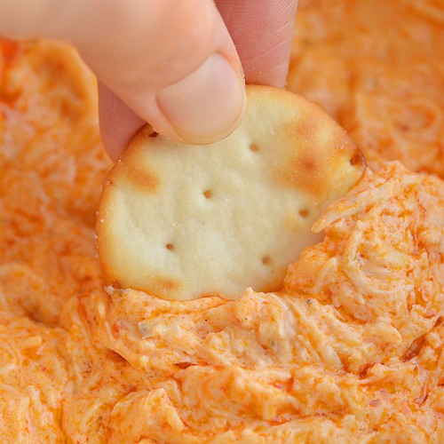 Crockpot Buffalo Chicken Dip (with real chicken) - One Little Project